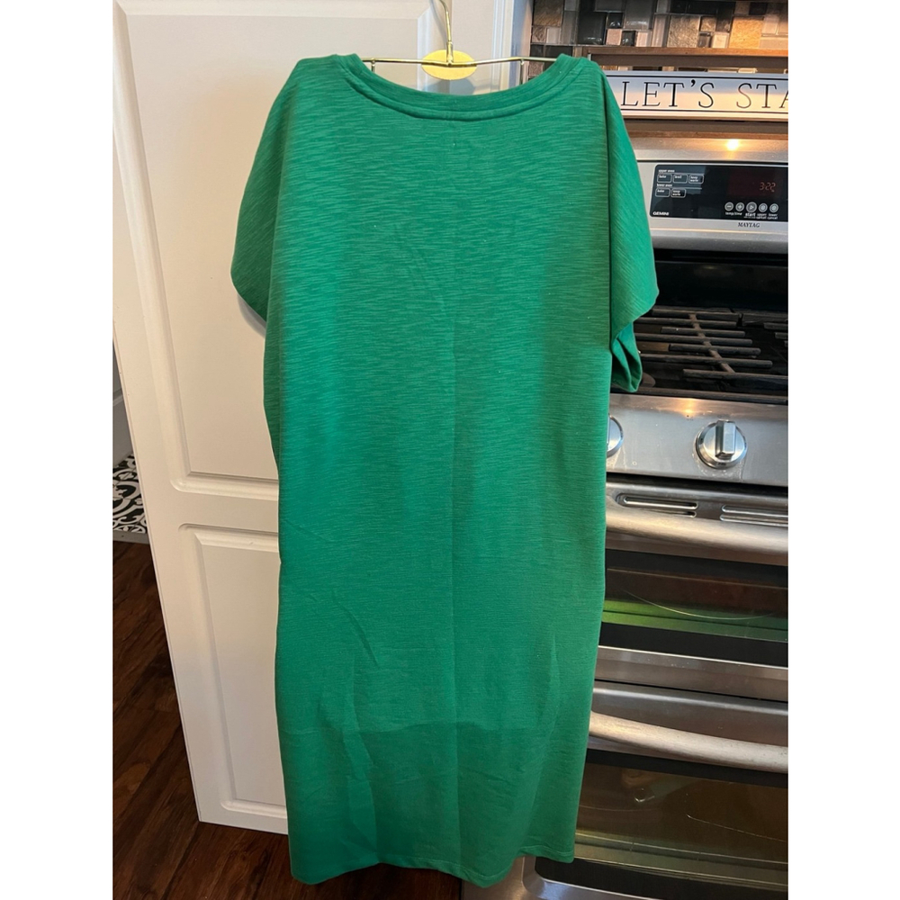 New New York & Company Soho Street Green Wrap T-Shirt Dress - Picture 4 of 6